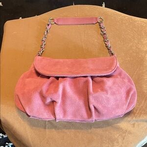 Ann Taylor Dust Pink Suede Shoulder Bag